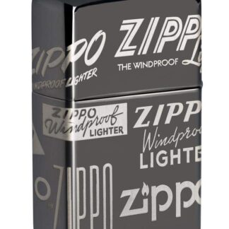 Back view of the Zippo Logo Design shot at a 3/4 catalog angle