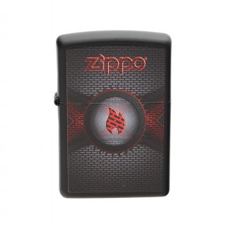 RED METALLIC FLAME ZIPPO LOGO 218.CI403728