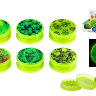 DREAMLINER GRINDER Ø55MM_ H.25MM_ 3PARTI PLASTIC _ 6 DESIGNS GLOW IN THE DARK