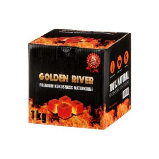 CARBUNE NARGHILEA GOLDEN RIVER  COCONUT 1KG_ CUBES_ 26X26X27