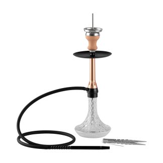 SUPER HEROES SHISHA 1 HOSE 55CM_ ROSEGOLD_ WITH CHIMNEY_CLICKSYSTEM