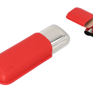 ETUI TRABUC ANGELO 2S  PIELE ROSIE. METAL ANTRACIT . LUNGIME 15CM