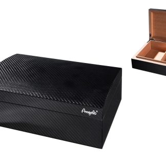 HUMIDOR ANGELO DIN CARBON  31.5X23X12 CM. FARA UMIDIFICATOR