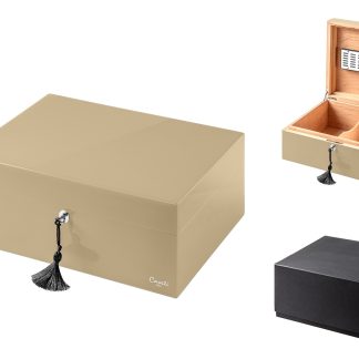 HUMIDOR CASETI PARIS. GRI BEJ  LUCIOS 36.8X27.7X16.6 CM (Copy)